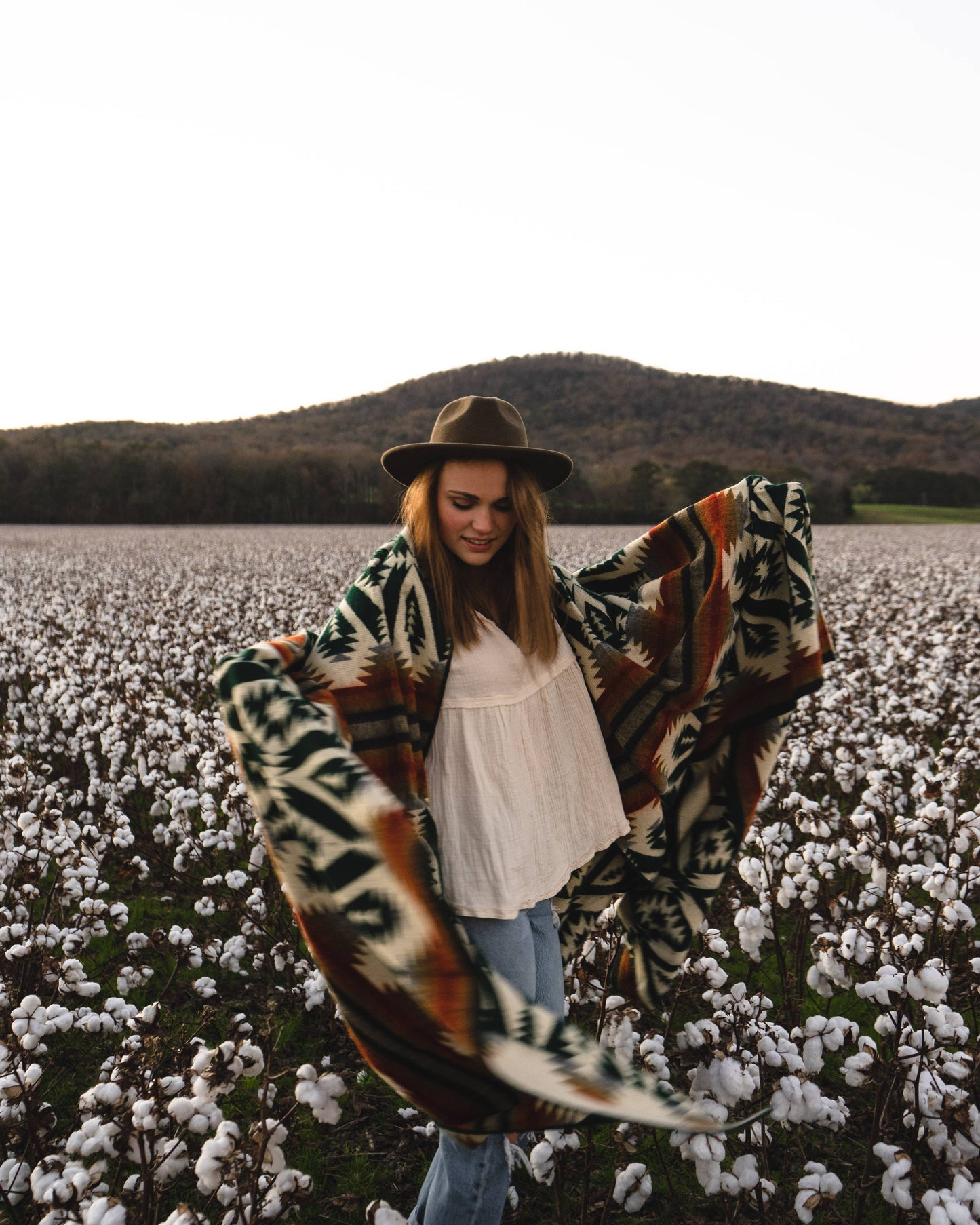 Beyond Borders Collective | Artisan-Made Blankets & Throws - Quichua Blanket - Evergreen Autumn | Fall Decor - Pink Pig