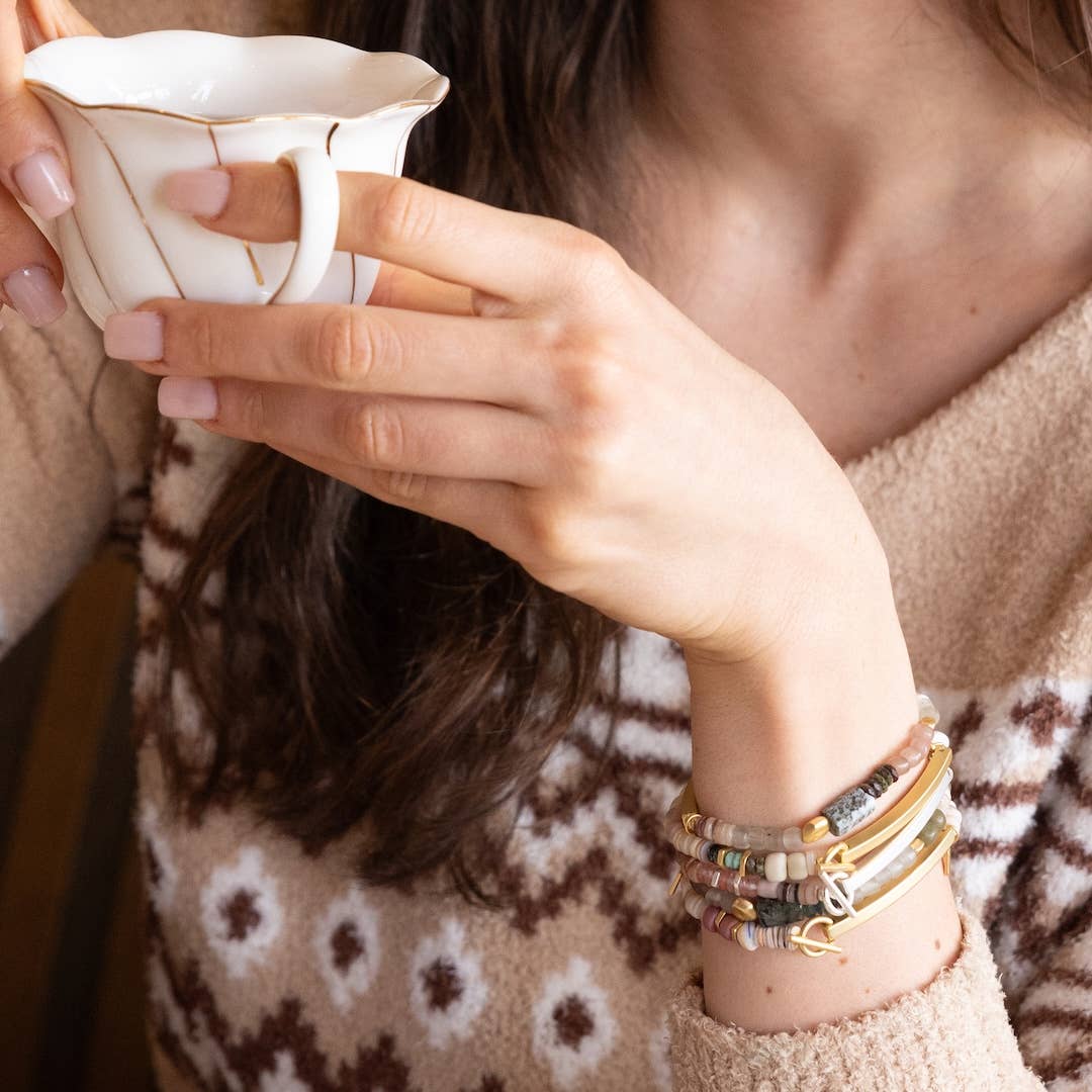 Scout Curated Wears - Hidden Message Bracelet - Badass/Larimar/Gold