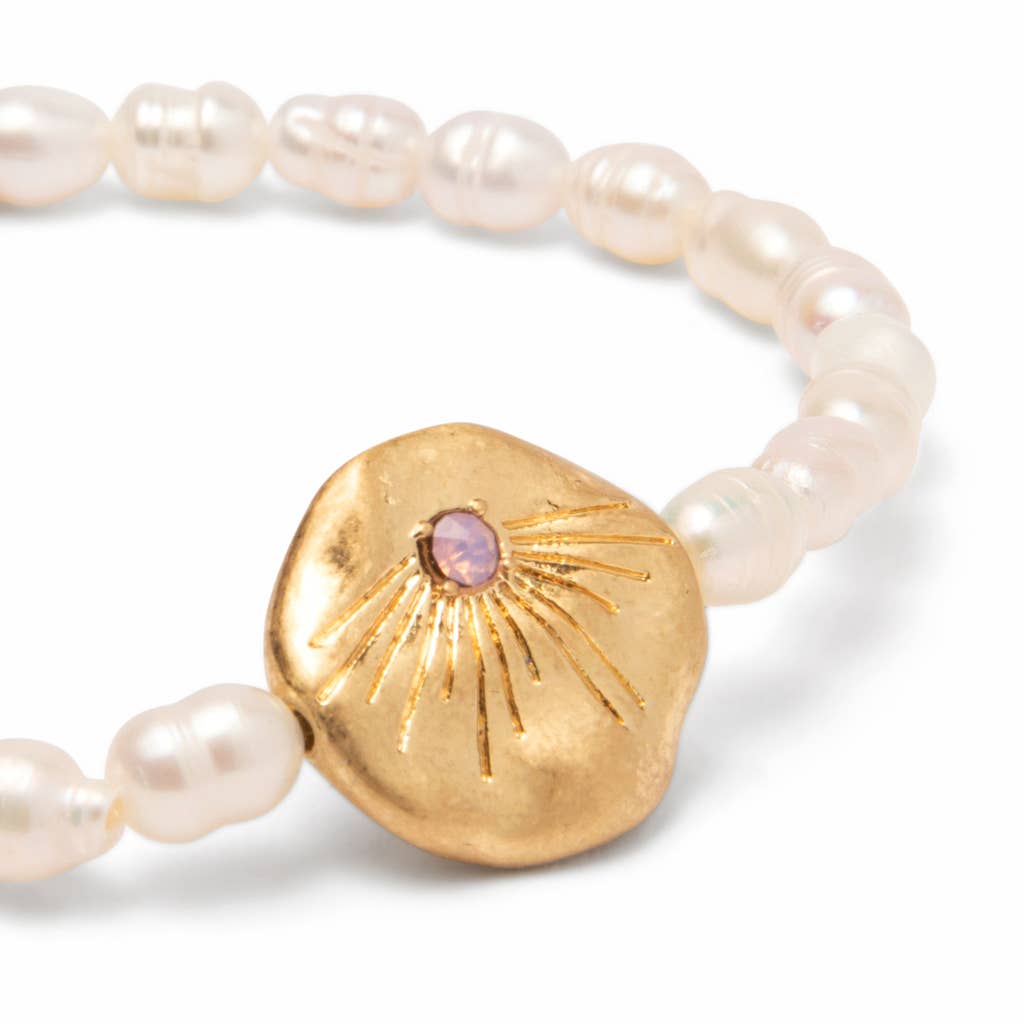 Scout Curated Wears - Pearl Affirmation Bracelet - Love/Gold