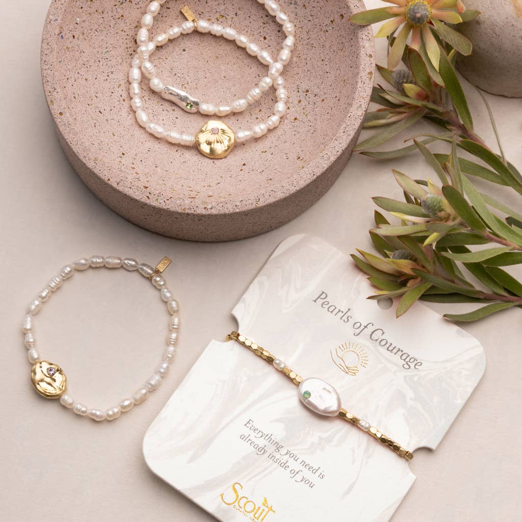 Scout Curated Wears - Pearl Affirmation Bracelet - Love/Gold