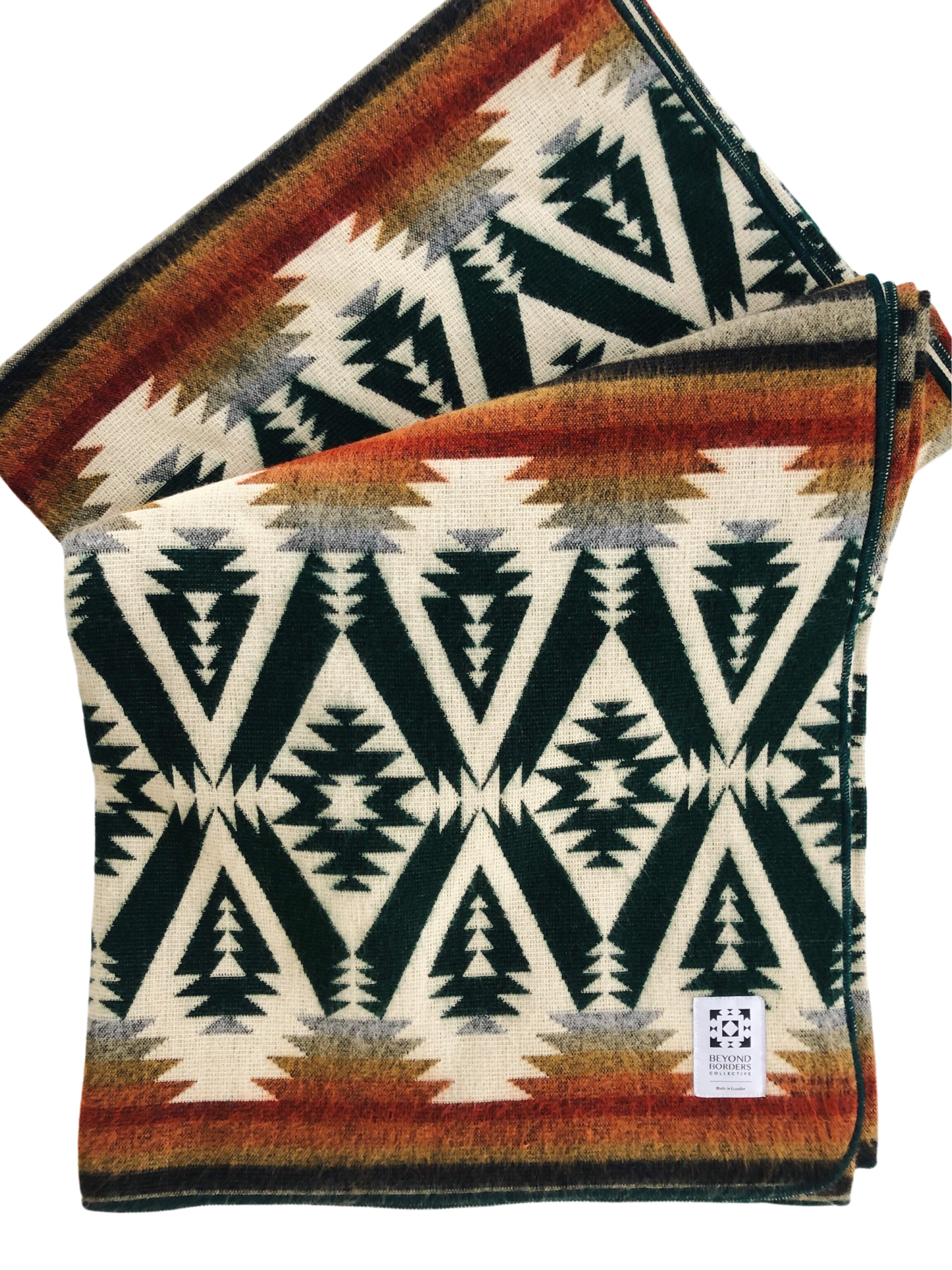 Beyond Borders Collective | Artisan-Made Blankets & Throws - Quichua Blanket - Evergreen Autumn | Fall Decor - Pink Pig