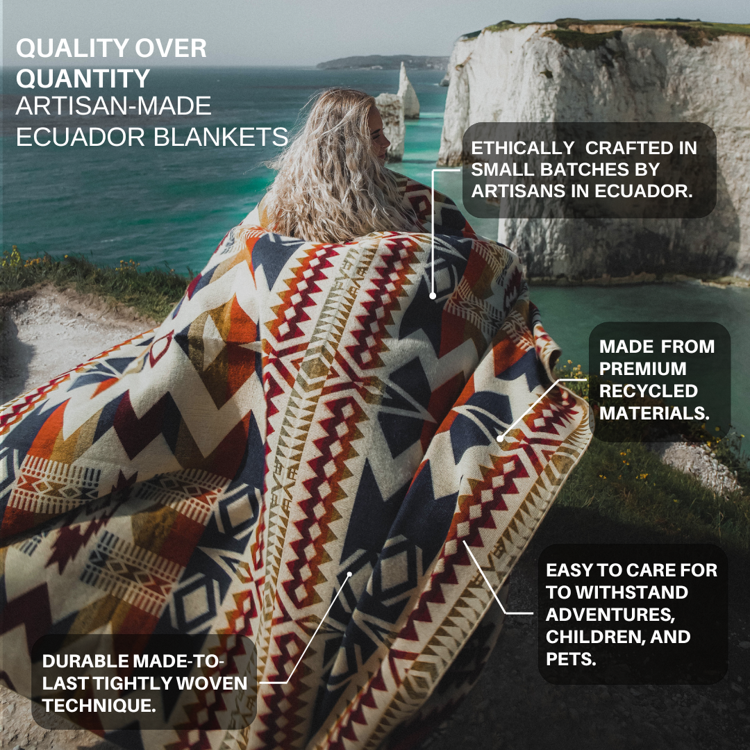 Beyond Borders Collective | Artisan-Made Blankets & Throws - Secoya Blanket - Campfire Ash | Fall Decor - Pink Pig