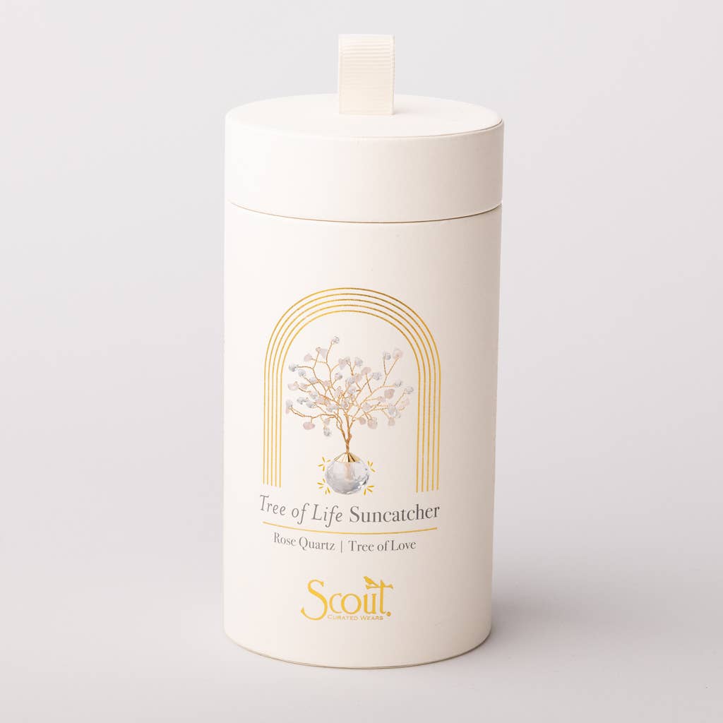 Scout Curated Wears - Suncatcher Tree of Life - Rose Quartz/Love/Gold - Pink Pig