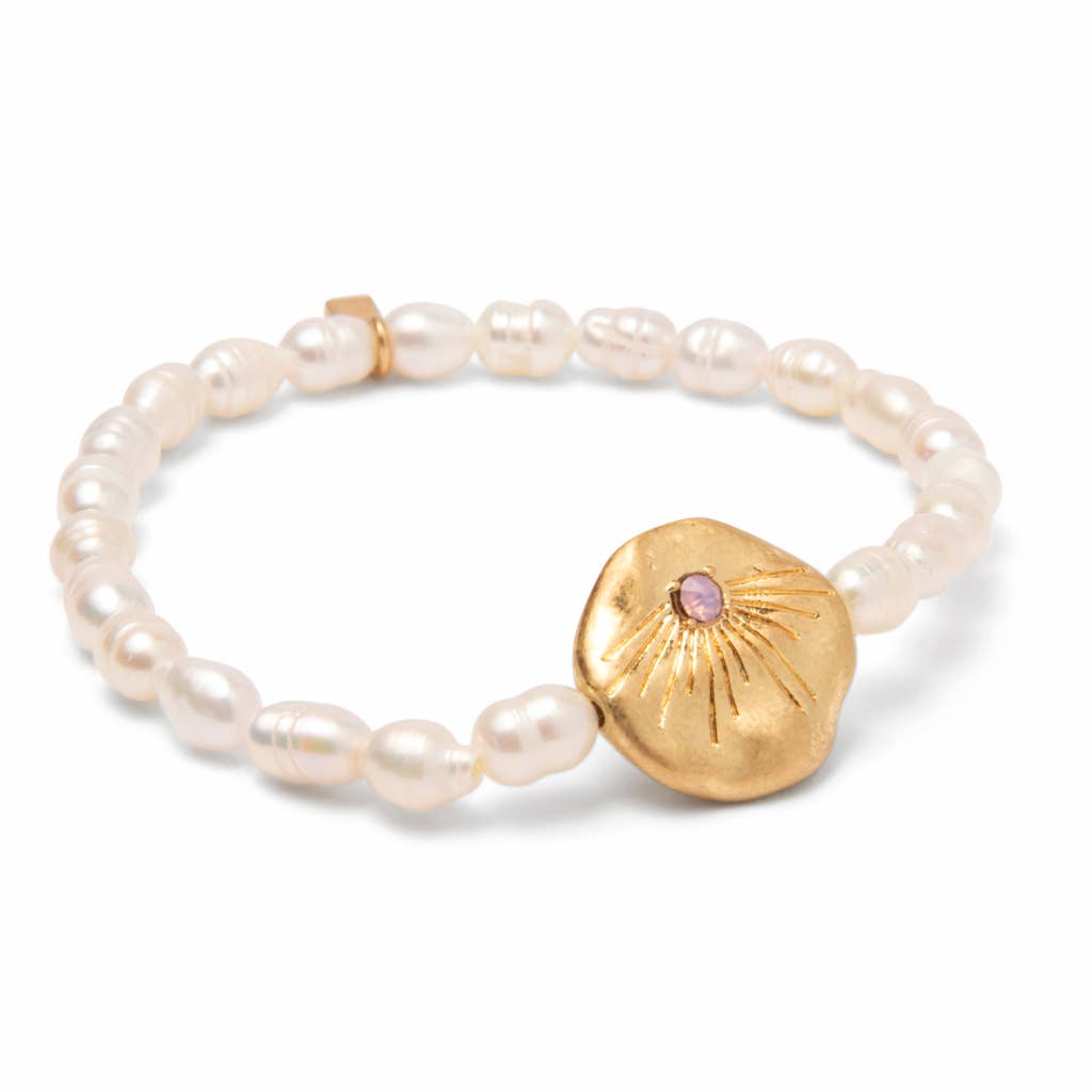 Scout Curated Wears - Pearl Affirmation Bracelet - Love/Gold
