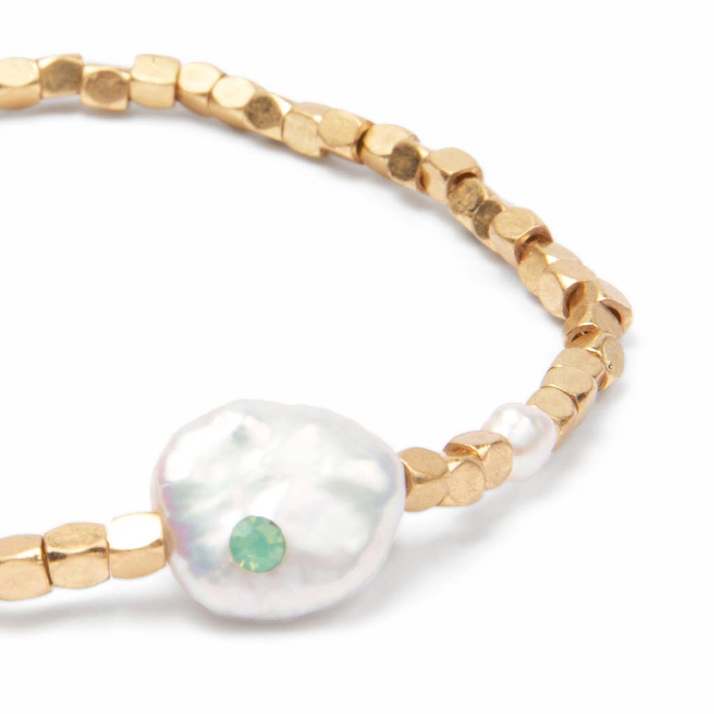 Scout Curated Wears - Pearl Affirmation Bracelet - Courage/Gold