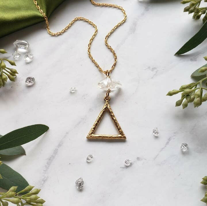 Dreamers of Dreams Gold Alchemy Element Necklaces Fire Water Air Earth 1.5 Inch Pendant Adjustable 14k Gold Plated Cable Chain 20 Inch Long - Pink Pig