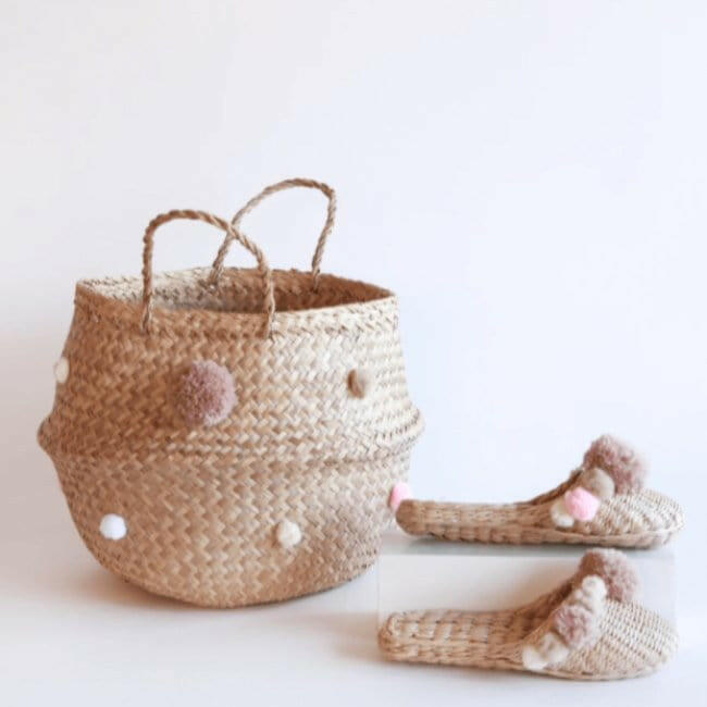 Blush Pom Pom Slipper - Pink Pig