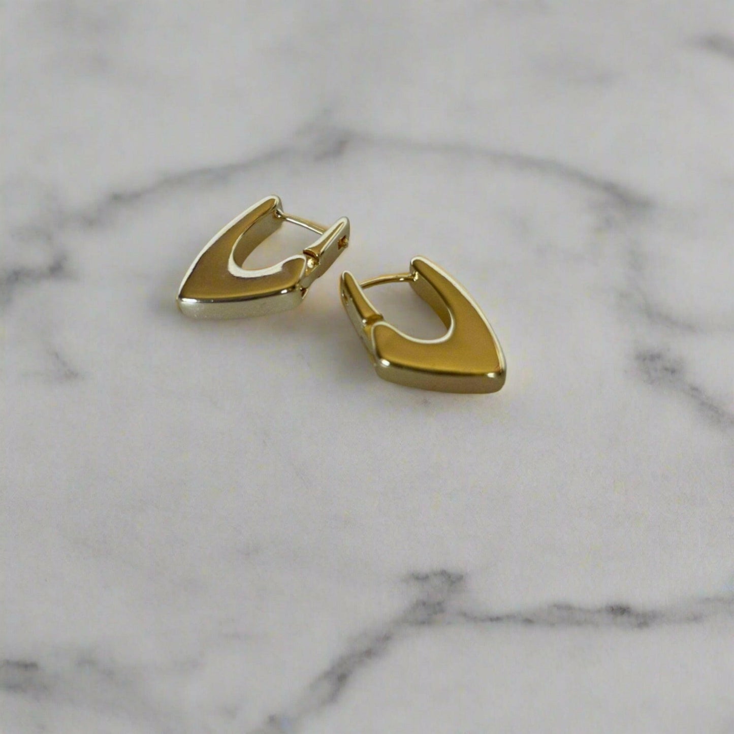 Abstract Hoops. Modern Gold Filled Everyday Hoops - Pink Pig