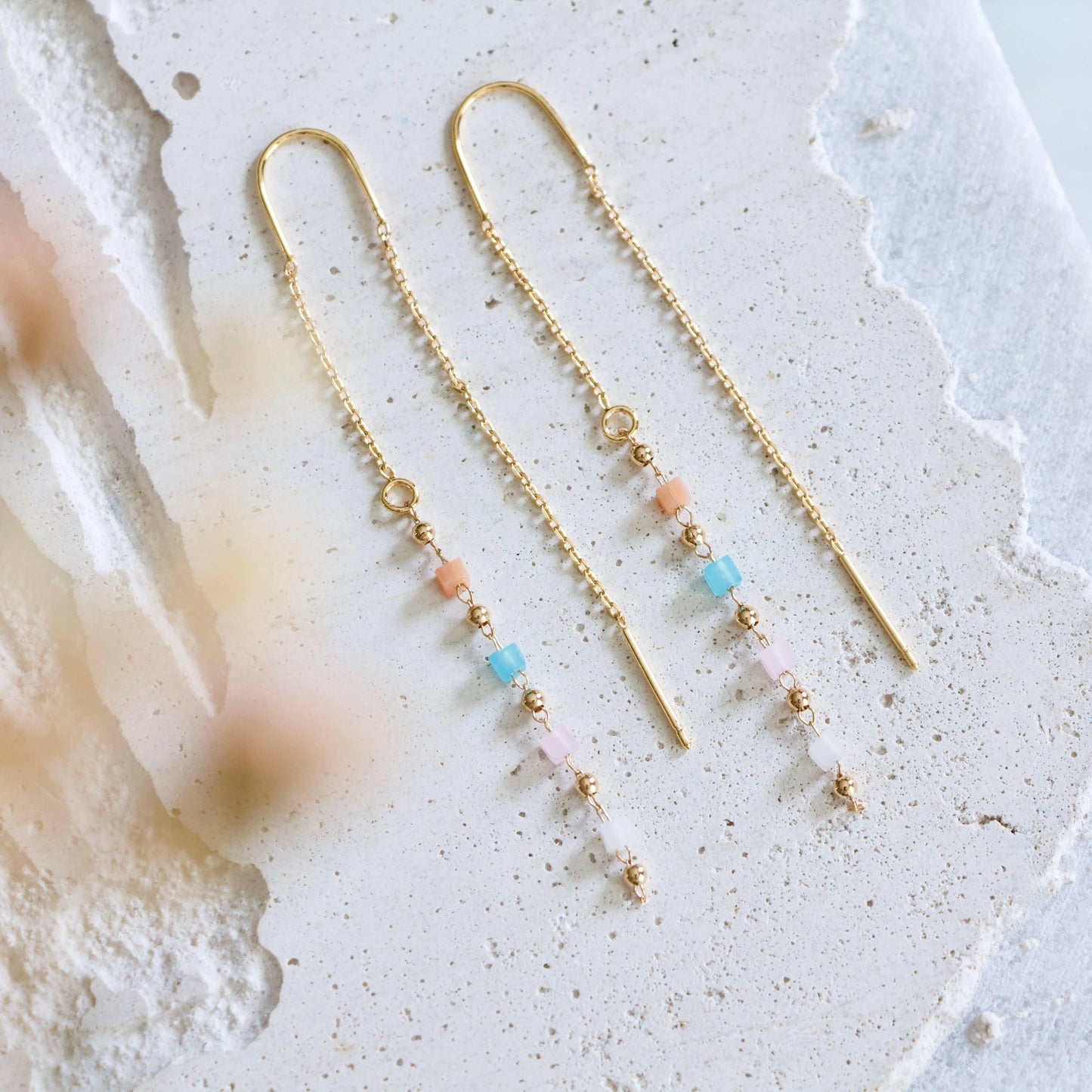 Mesa Blue - Pastel Threader Earrings.