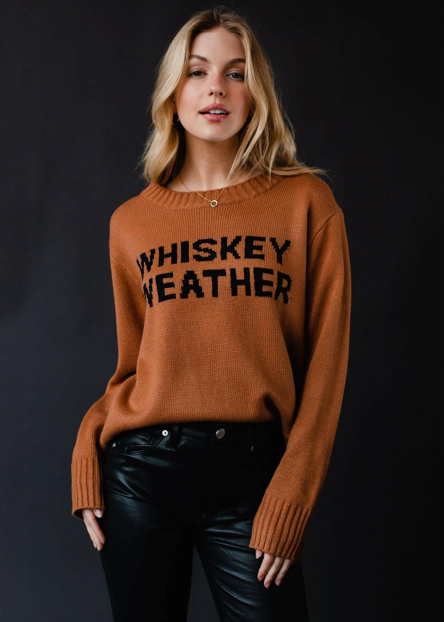 Panache Apparel Co. - Brown Whiskey Weather Sweater - Pink Pig
