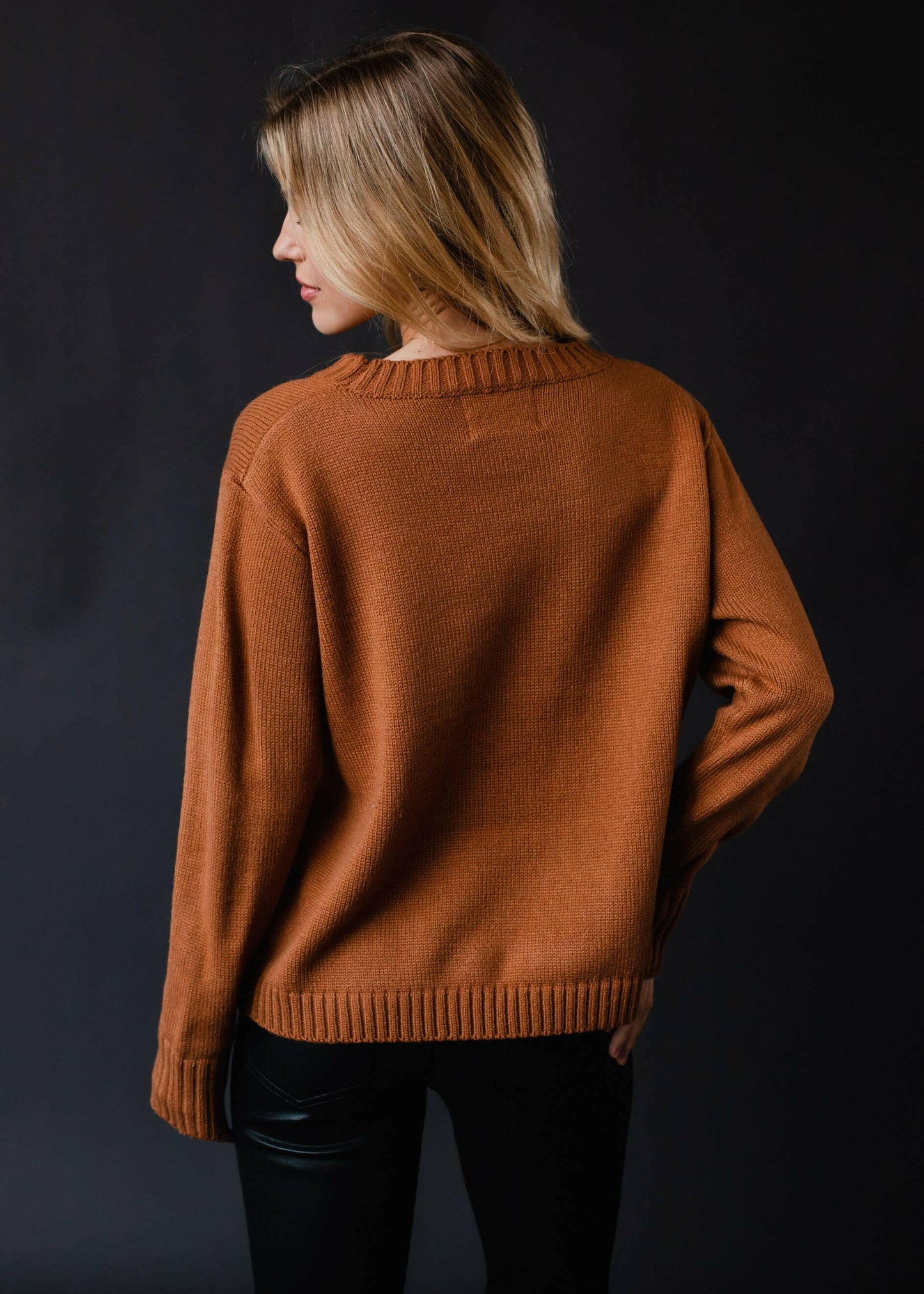 Panache Apparel Co. - Brown Whiskey Weather Sweater - Pink Pig