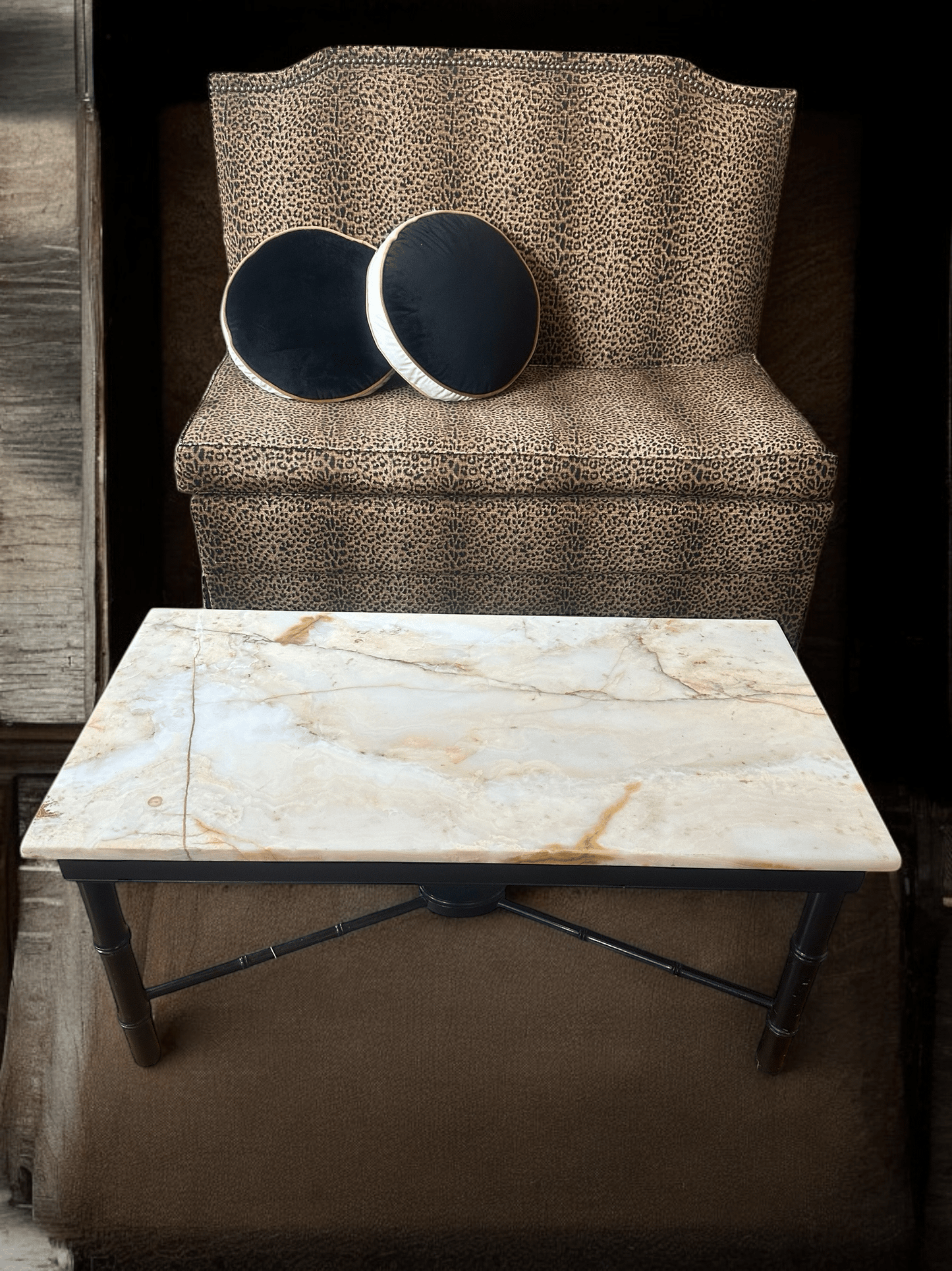 Vintage Italian Marble Table - Pink Pig