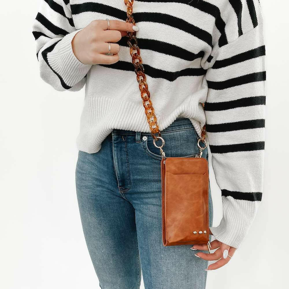 Double Duty Phone Bag: Black - Pink Pig