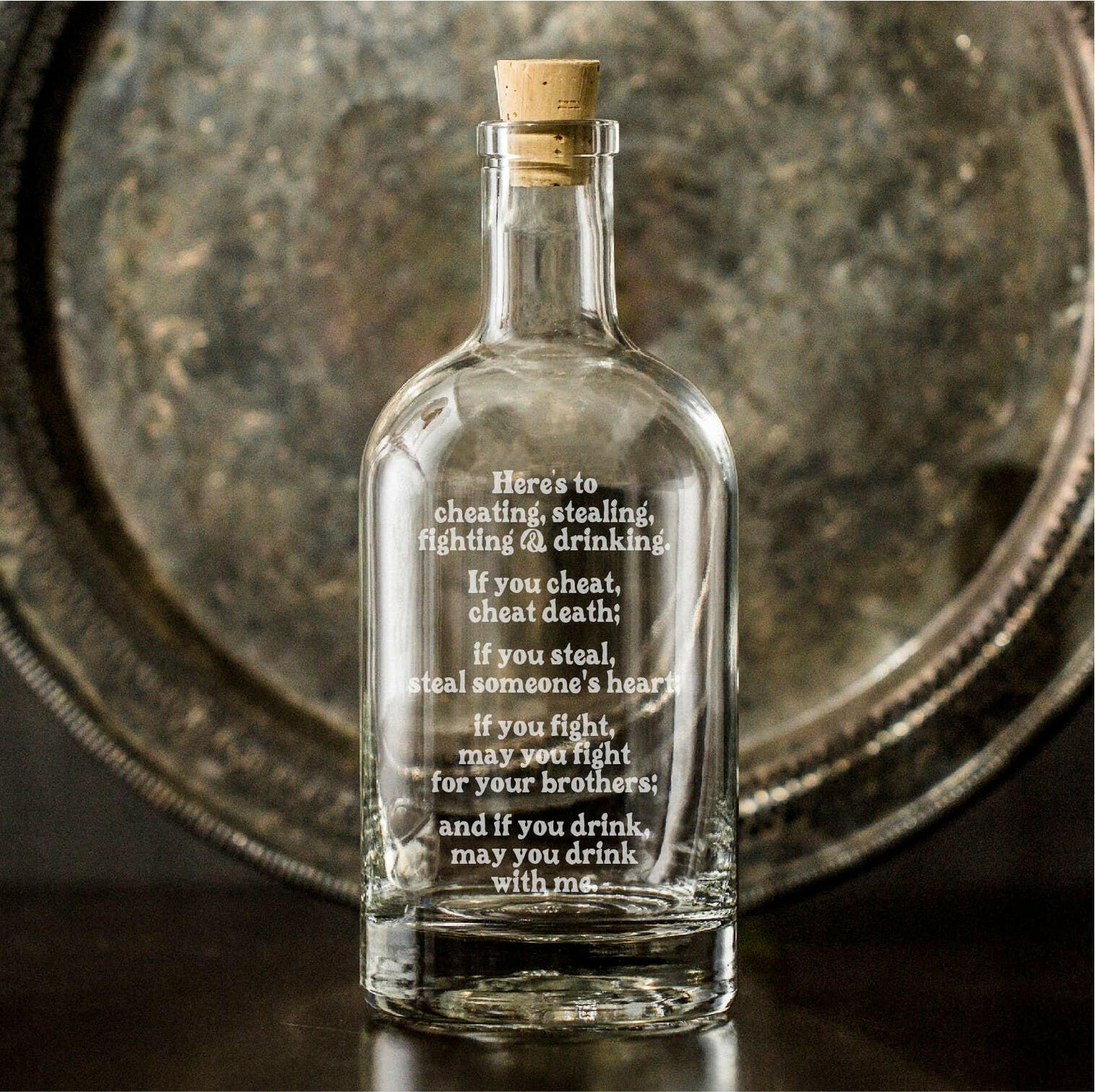 Rec Etch - Inebriated Intentions Decanter -Cheating Stealing - Pink Pig