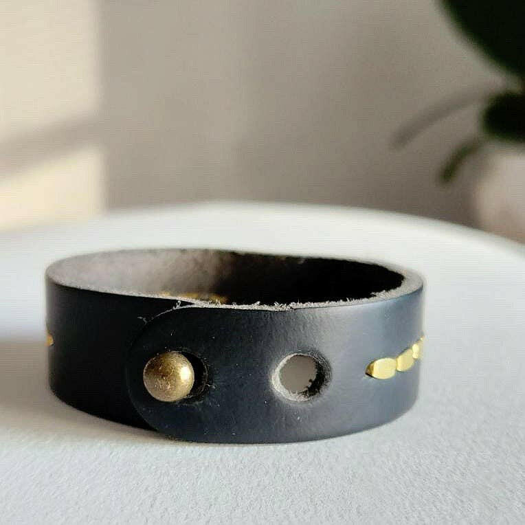 Royal Hippie Black Druzy Leather Cuff - Pink Pig