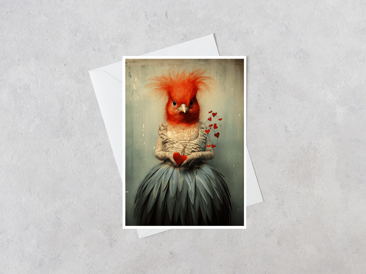 Salty Alyce Lady Scarlet’s Love Note Blank Greeting Card 181AS - Pink Pig