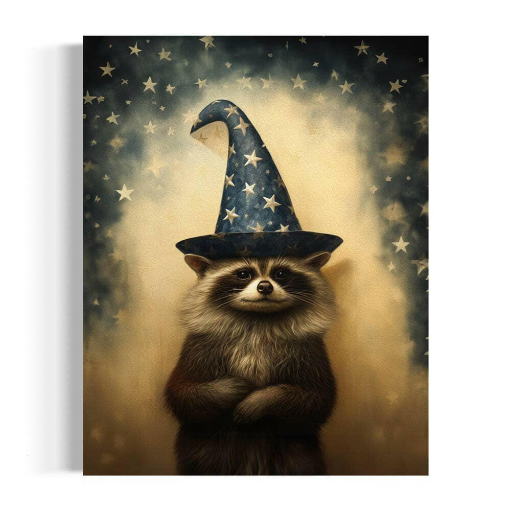 Salty Alyce - Magic Raccoon in Wizard Hat  Wall Art 4AS.