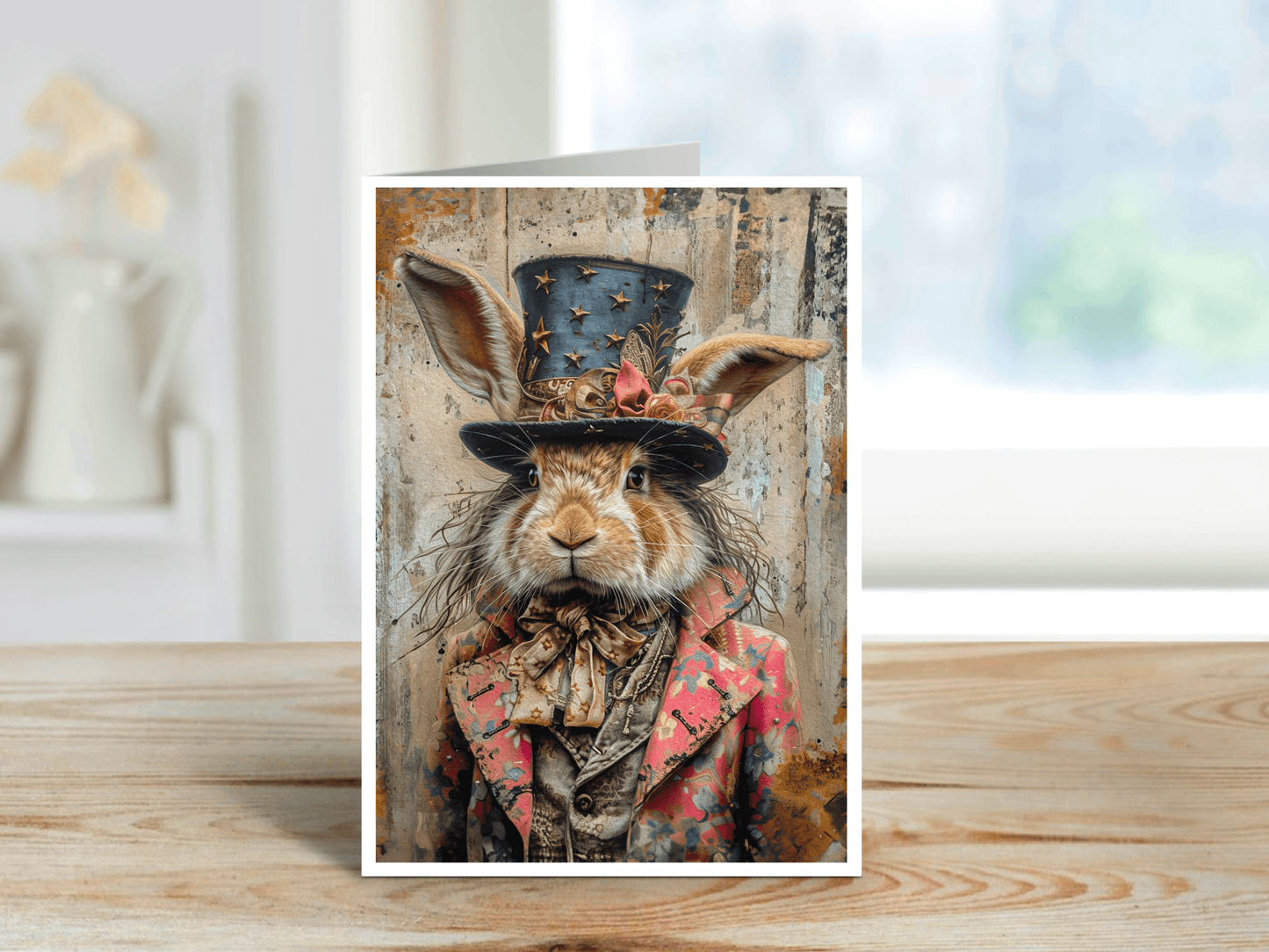 Salty Alyce - The Dapper Hare Extraordinaire Blank Greeting Card 84AS.
