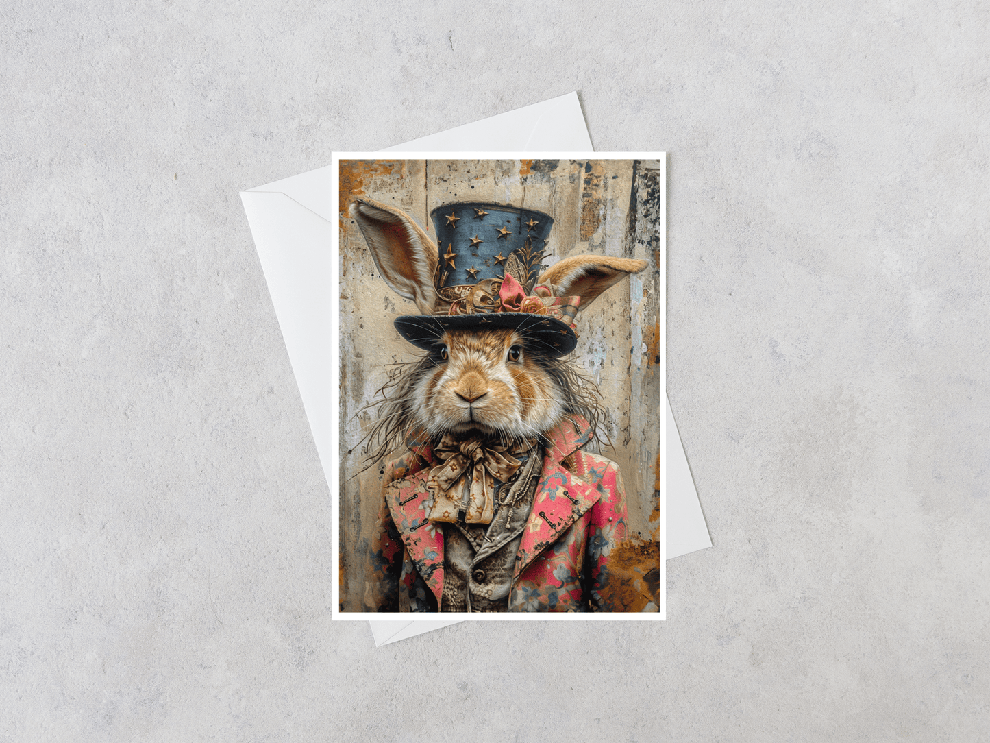 Salty Alyce - The Dapper Hare Extraordinaire Blank Greeting Card 84AS.