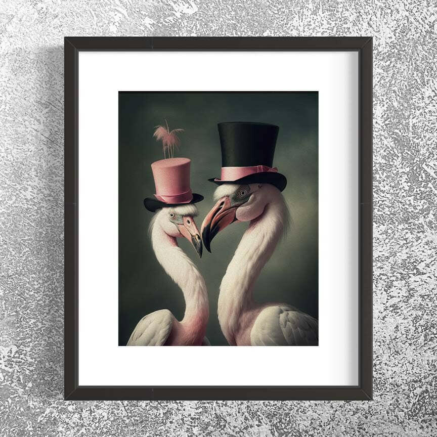 Salty Alyce - Victorian Flamingo Birds  Wall Decor - Pink Pig