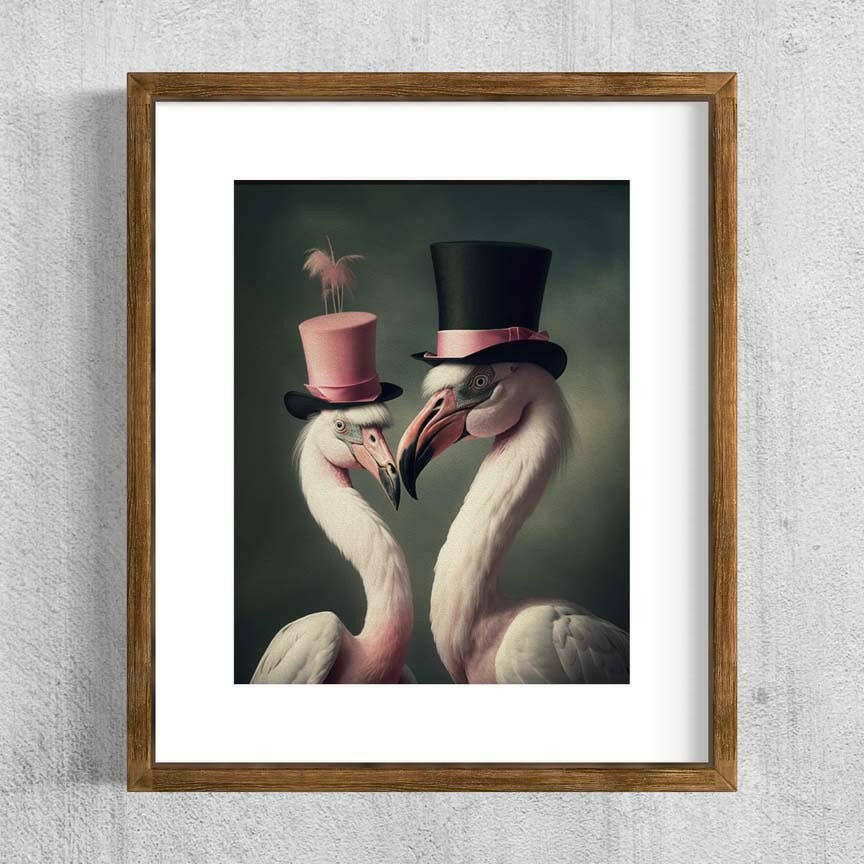 Salty Alyce - Victorian Flamingo Birds  Wall Decor - Pink Pig