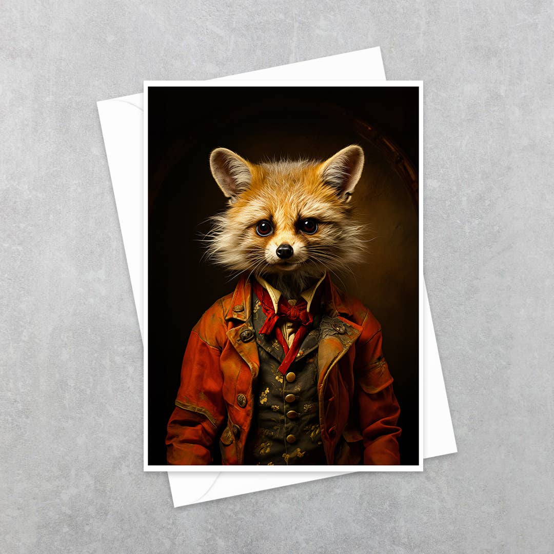 Painted Fox Vintage Art | Greeting Card Painted Fox Vintage Art | Greeting Card