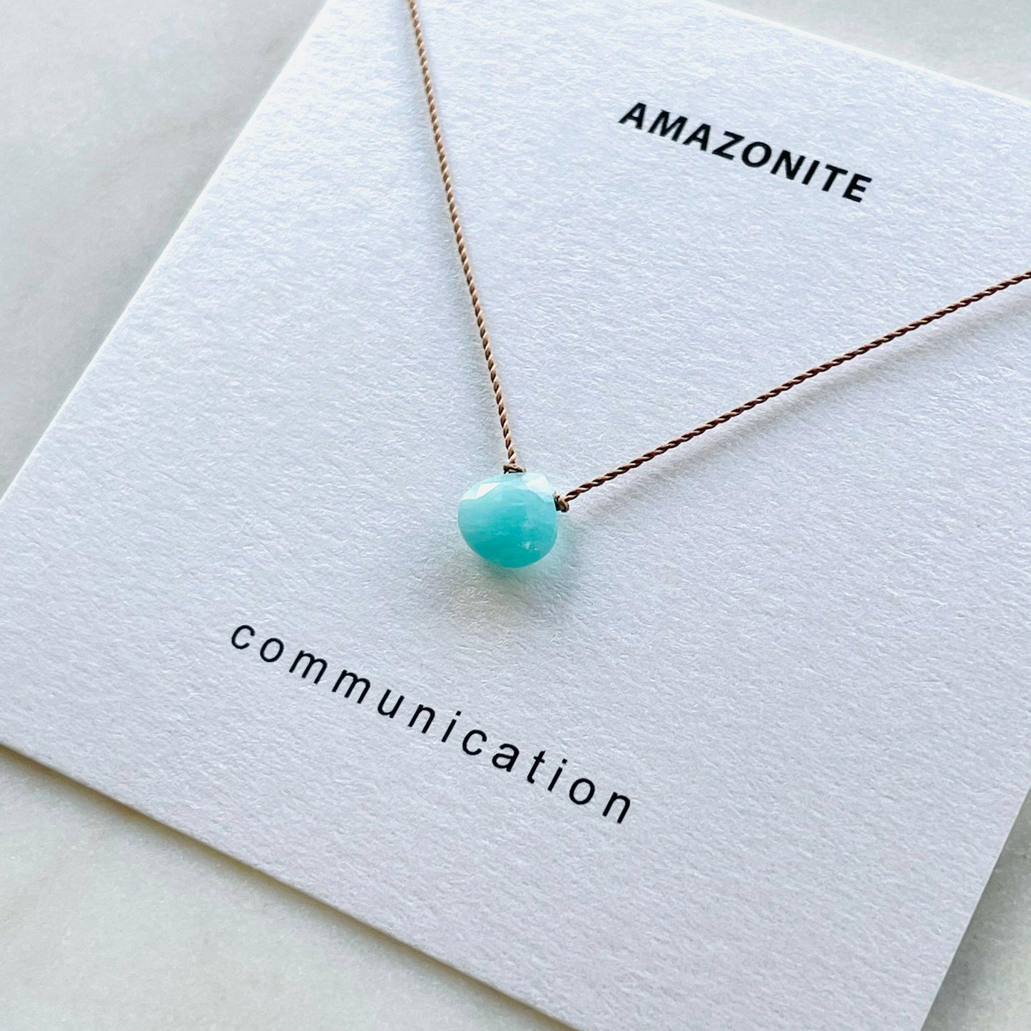 Soulsilk - Amazonite Necklace- Communication - Pink Pig