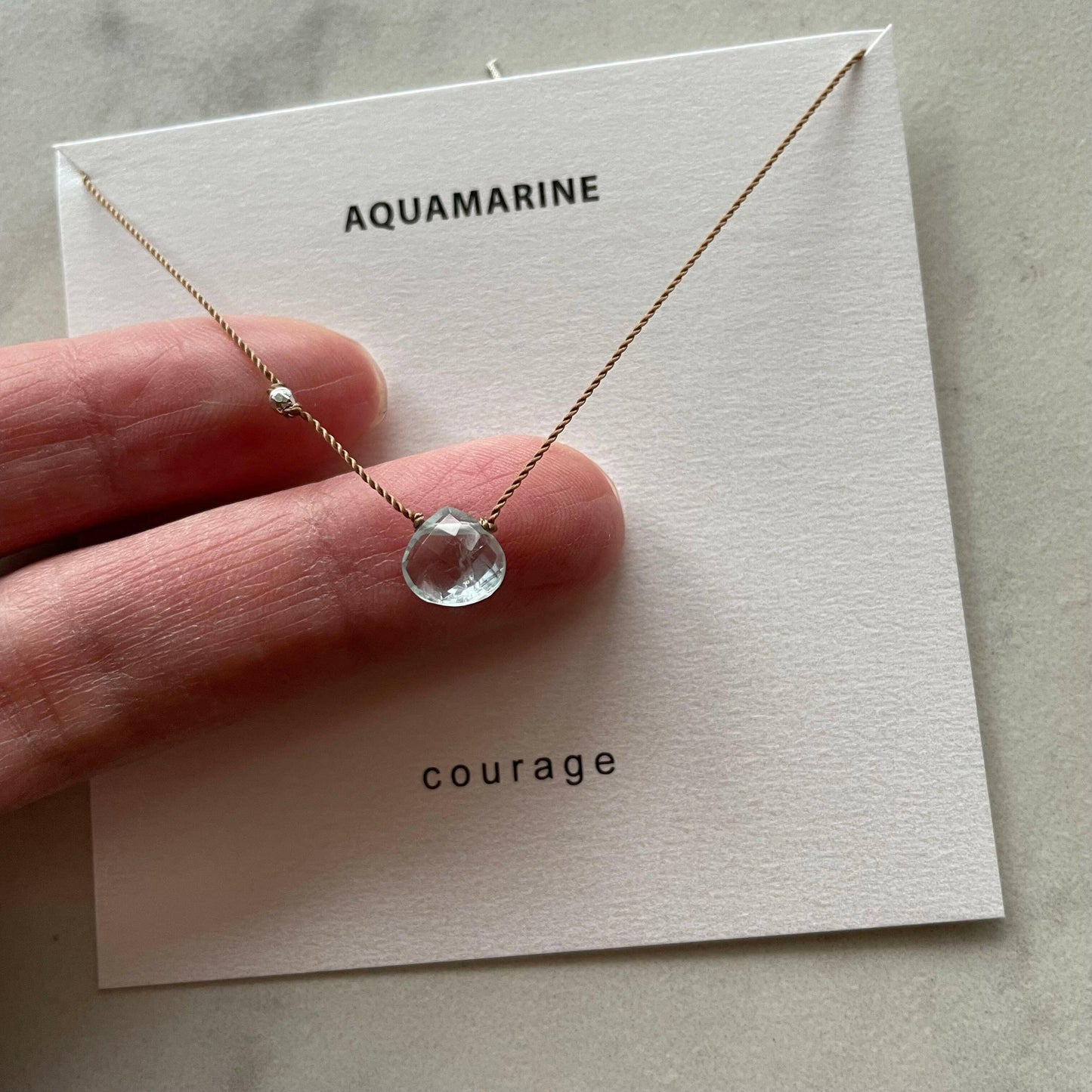 Soulsilk - Aquamarine Necklace- Courage - Pink Pig