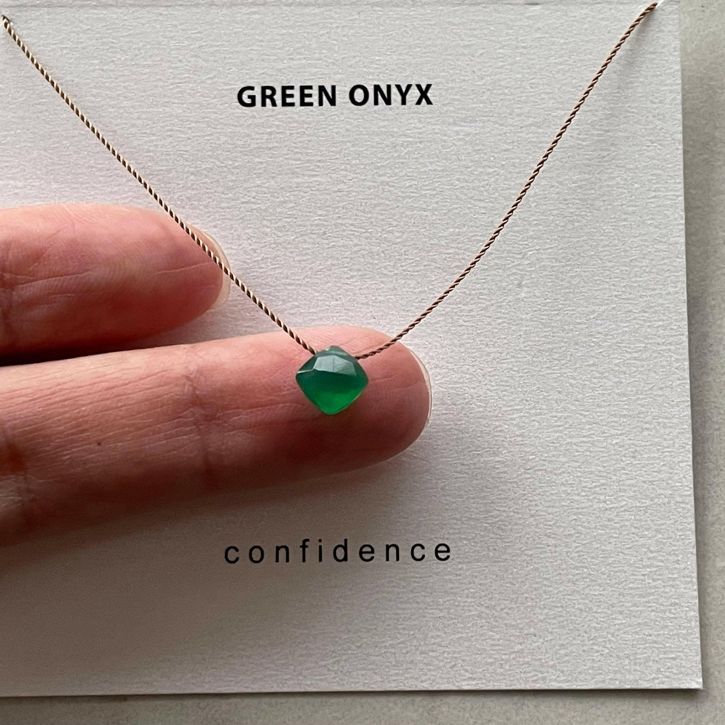 Soulsilk - Green Onyx Necklace- Confidence - Pink Pig