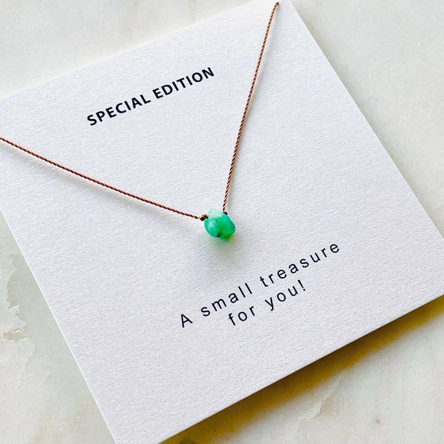 Soulsilk - Raw Emerald Necklace - Special Edition - Pink Pig