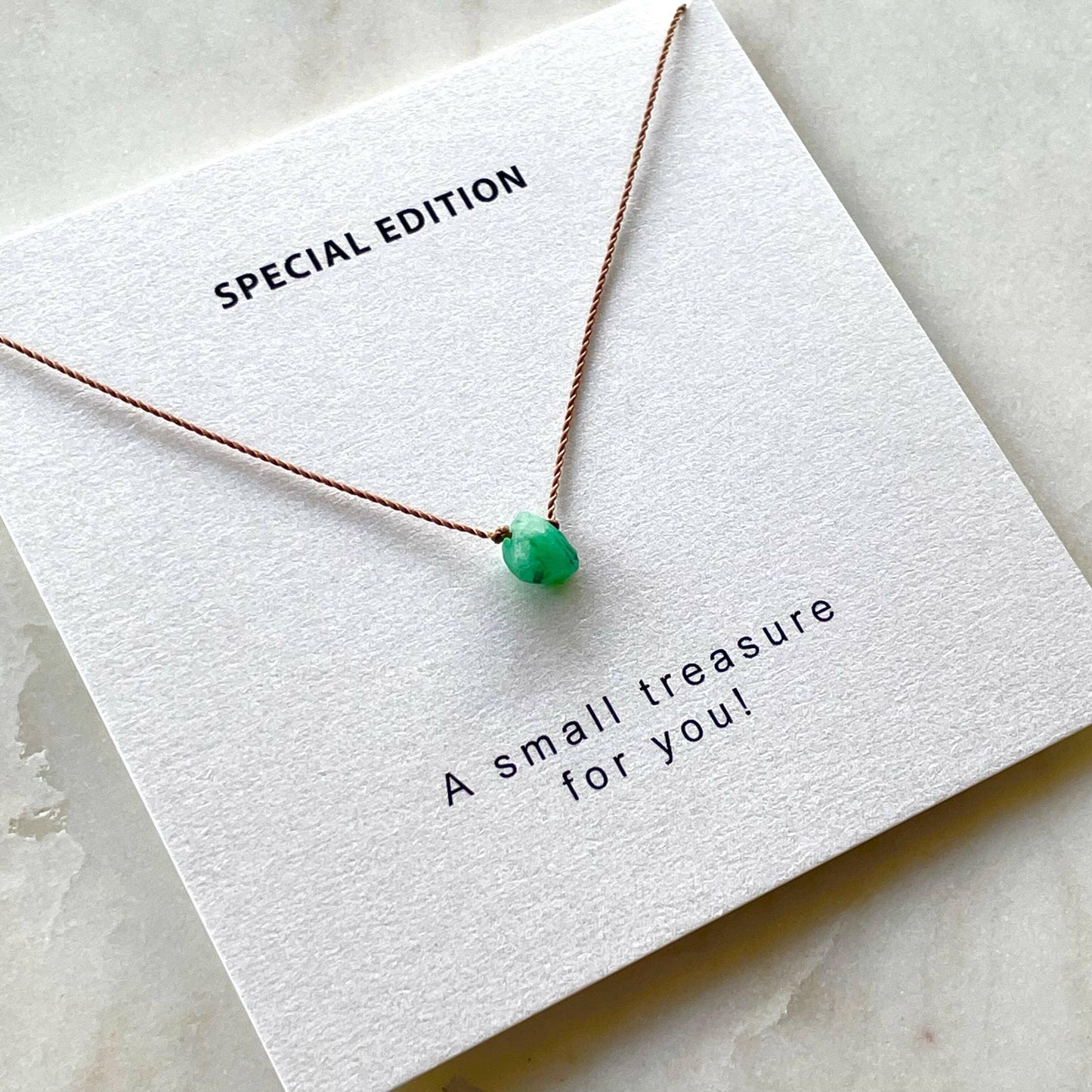 Soulsilk - Raw Emerald Necklace - Special Edition - Pink Pig