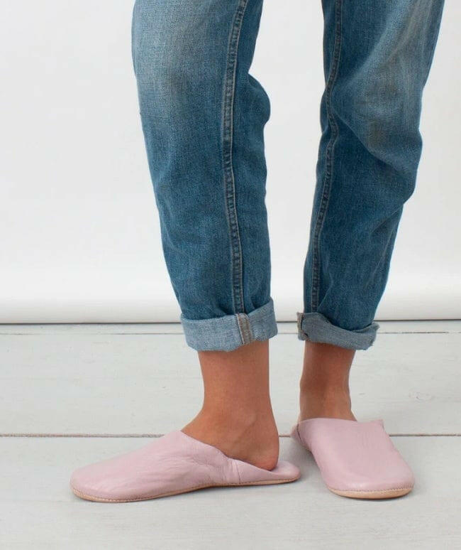 Pink Babouche Moroccan Slippers - Pink Pig
