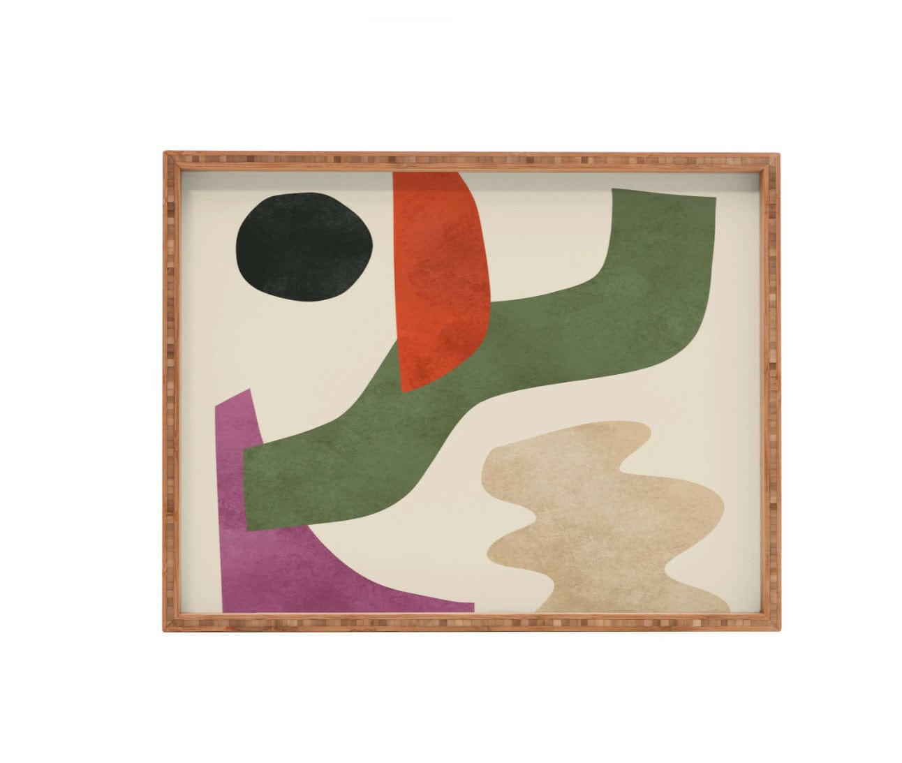 Mid Century Modern Rectangular Tray - Pink Pig