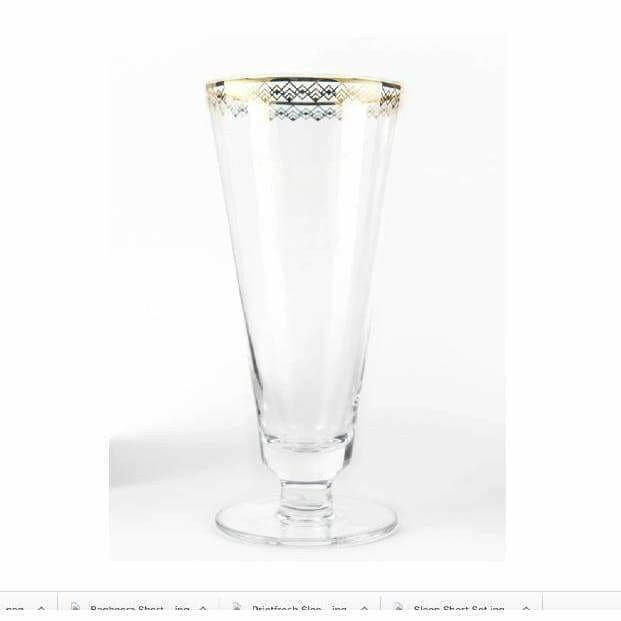 Art Deco Highball Glass - Kiss That Frog - Pink Pig