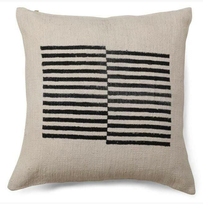 Celestial Black Stripe Pillow - Pink Pig