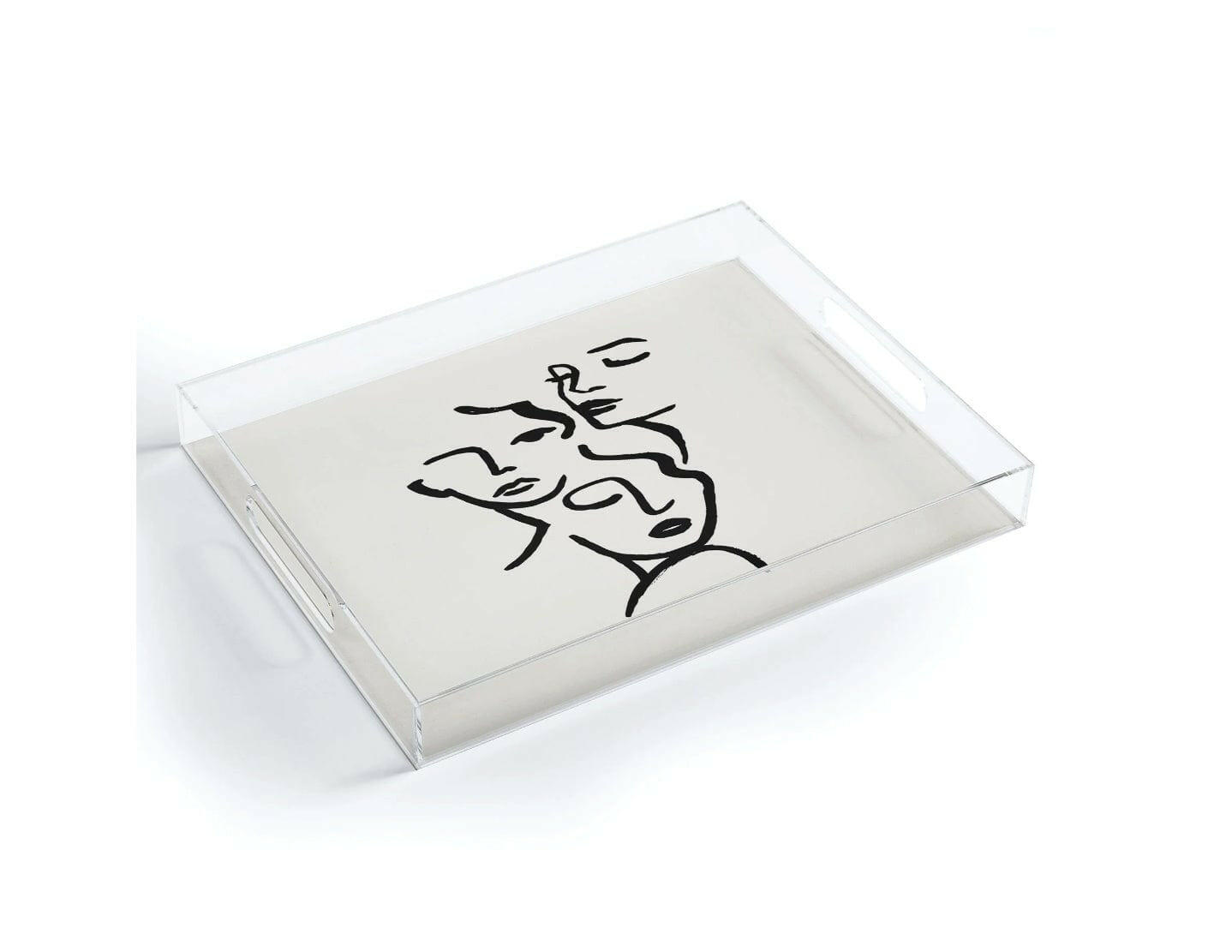 Faces Acrylic Serving Tray - Pink Pig