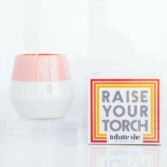 Raise Your Torch Ceramic Candle - Pink Pig