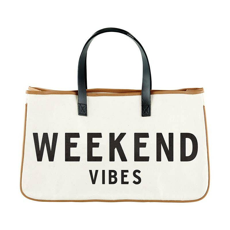 Canvas Tote - Weekend Vibes - Pink Pig