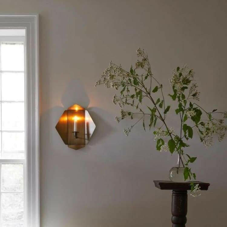 Quatrefold Brass Candle Sconce - Pink Pig