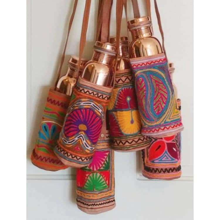 Tamra Copper Water Bottle Carrier - Pink Pig