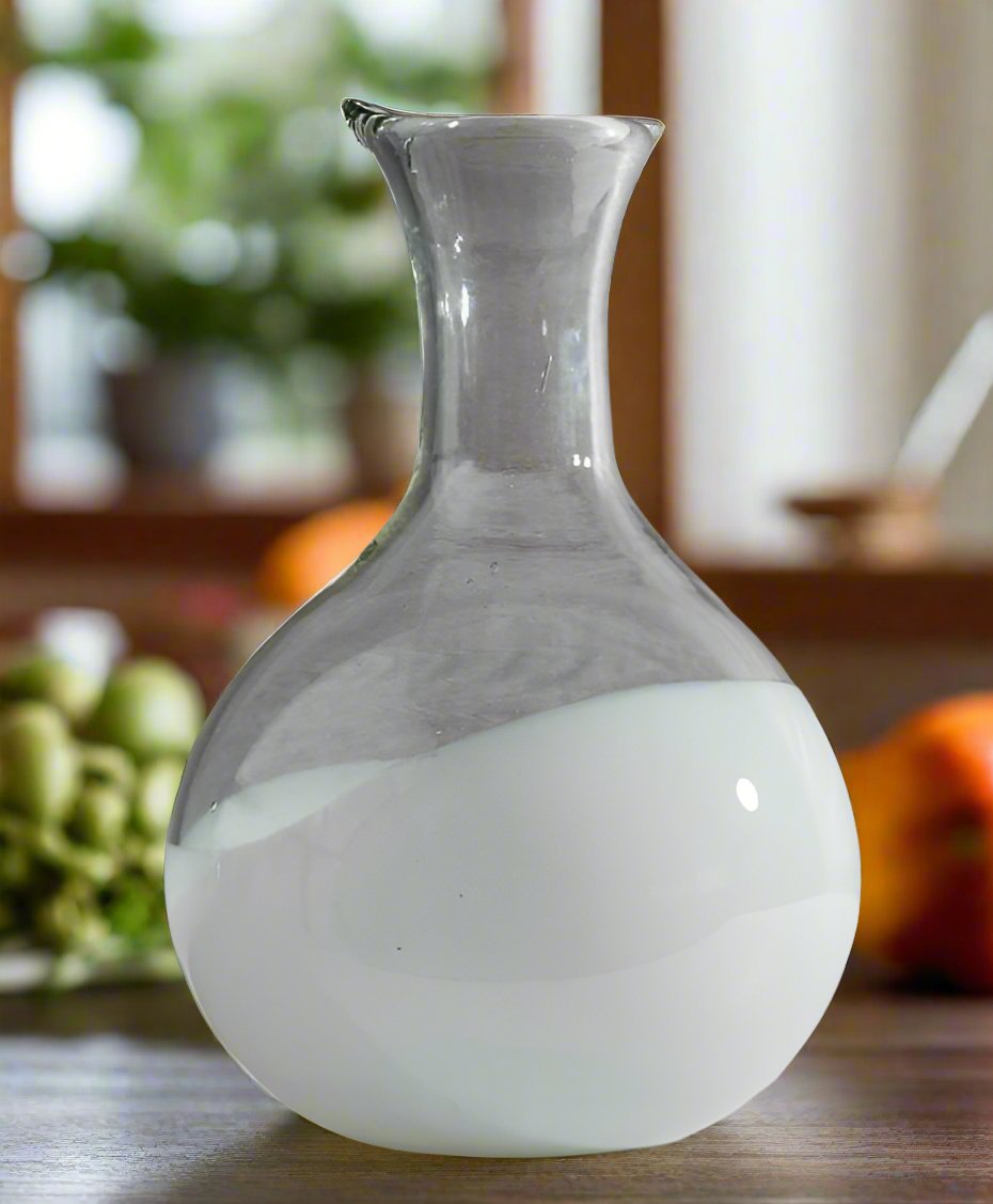 Verve Culture Handblown Glass Carafe: Orange Swirl