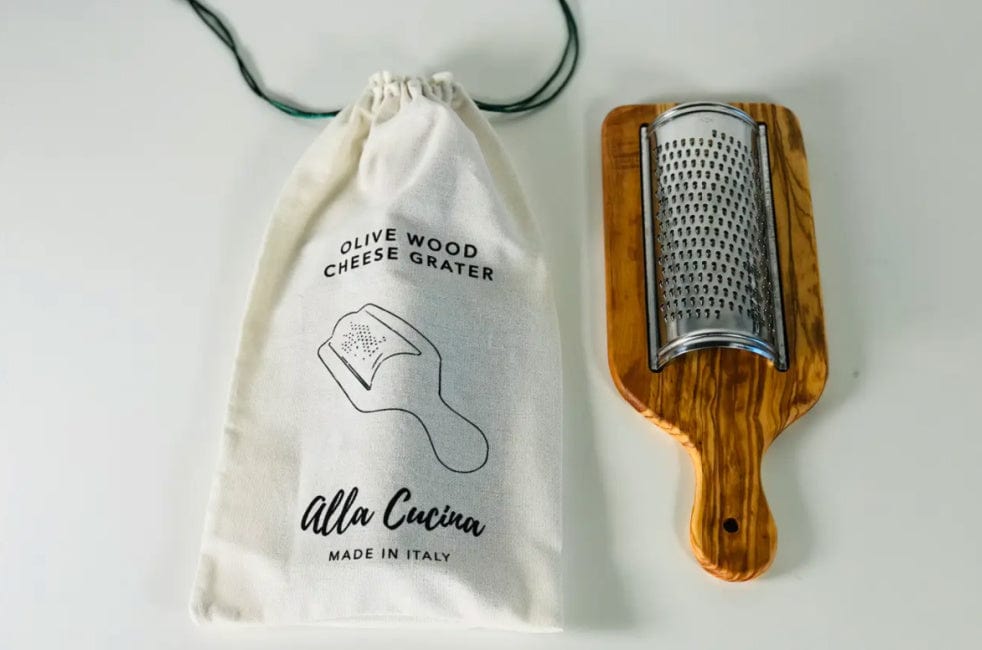 Italian Olivewood Flat Cheese Grater - Pink Pig
