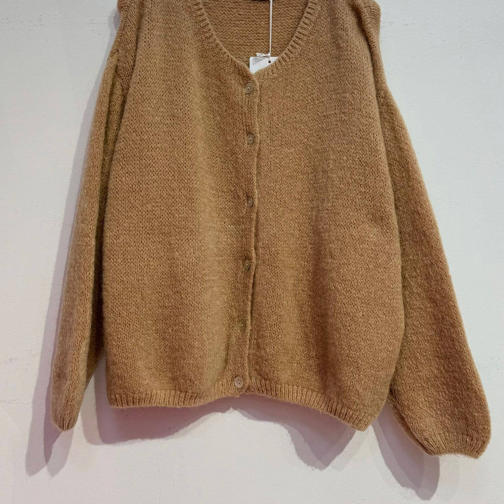 
                  
                    NOELINE - Kid mohair and wool cropped cardigan - Pink Pig
                  
                