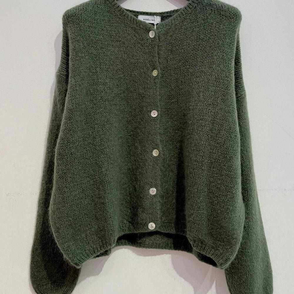 
                  
                    NOELINE - Kid mohair and wool cropped cardigan - Pink Pig
                  
                
