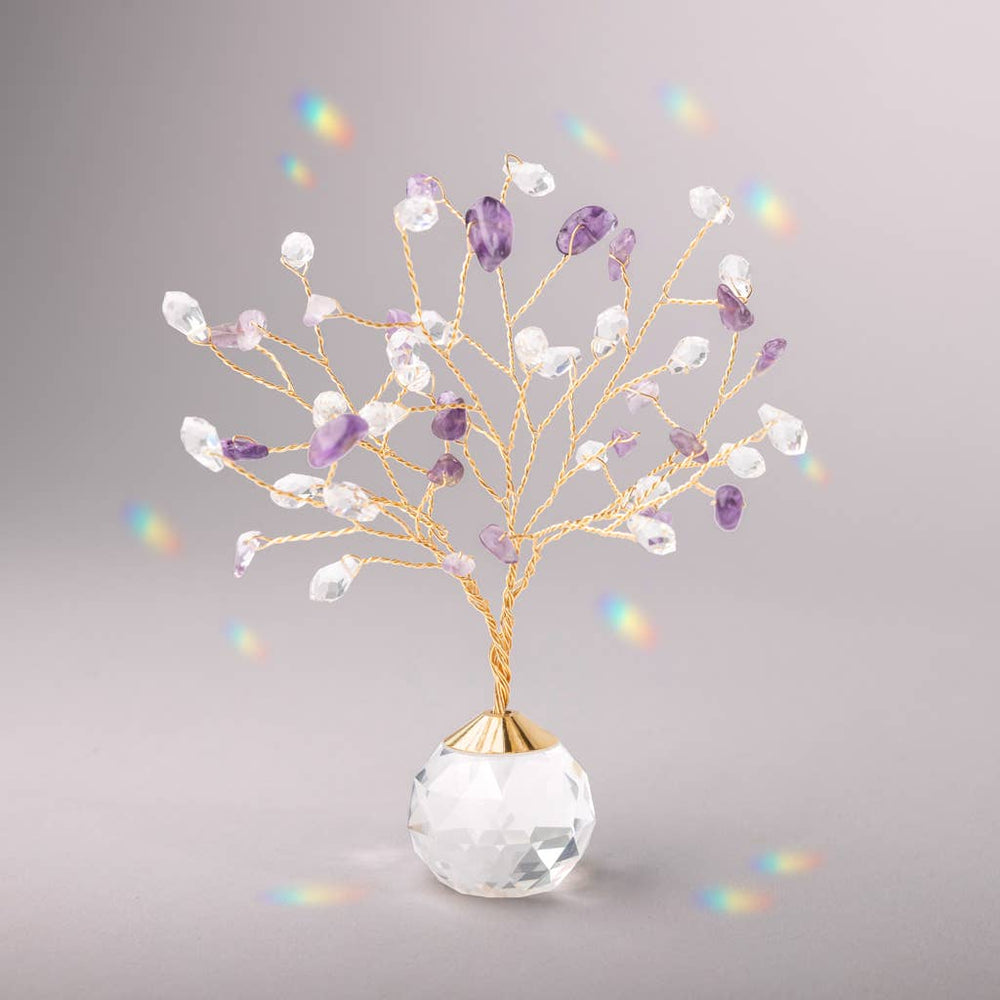 Scout Curated Wears - Suncatcher Tree of Life - Amethyst/Protection/Gold - Pink Pig