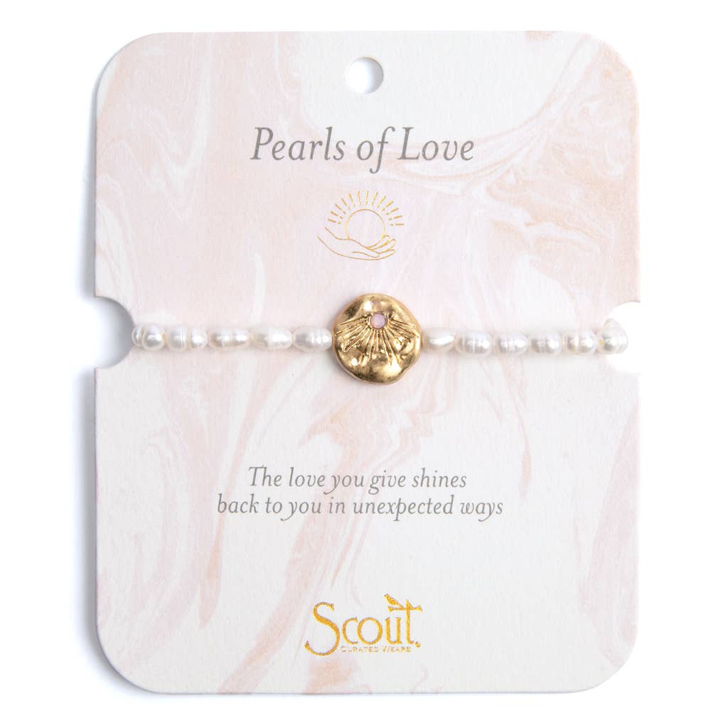 Scout Curated Wears - Pearl Affirmation Bracelet - Love/Gold