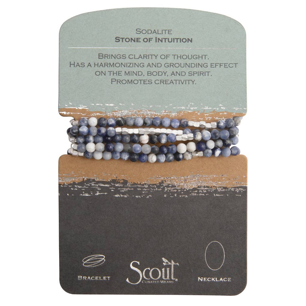 Bracelet Wrap Stone Wrap Sodalite/Silver - Stone of Intuition