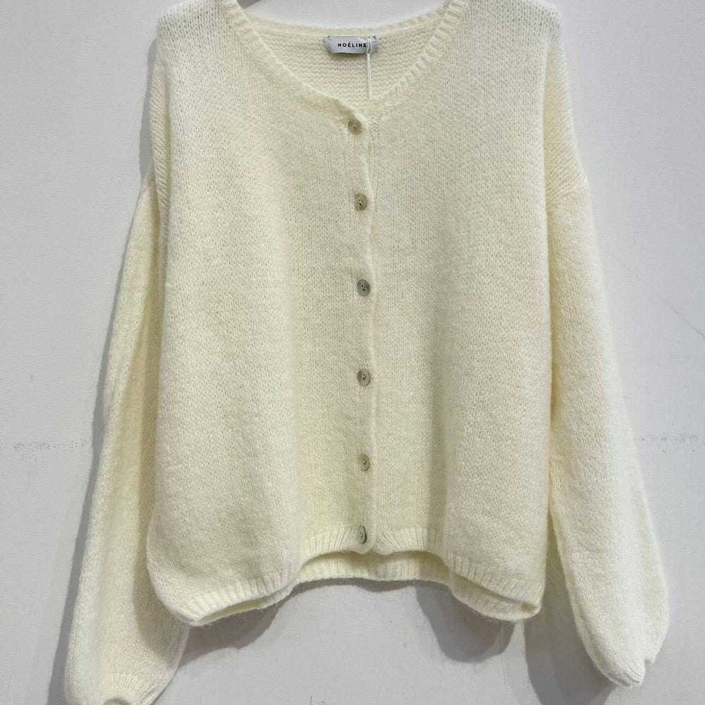
                  
                    NOELINE - Kid mohair and wool cropped cardigan - Pink Pig
                  
                