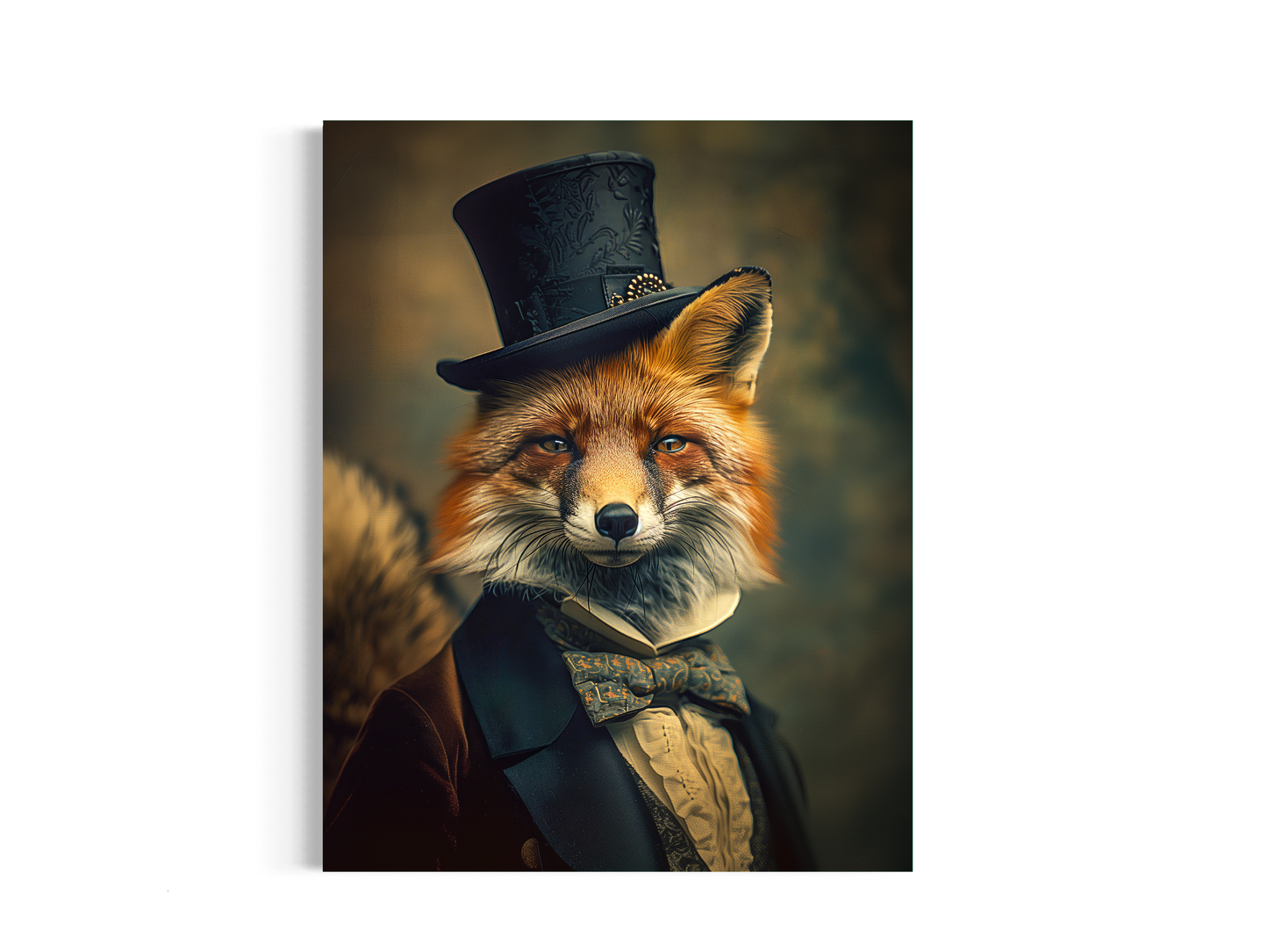 Salty Alyce - Sophisticated Fox Vintage Portrait Wall Decor - Pink Pig