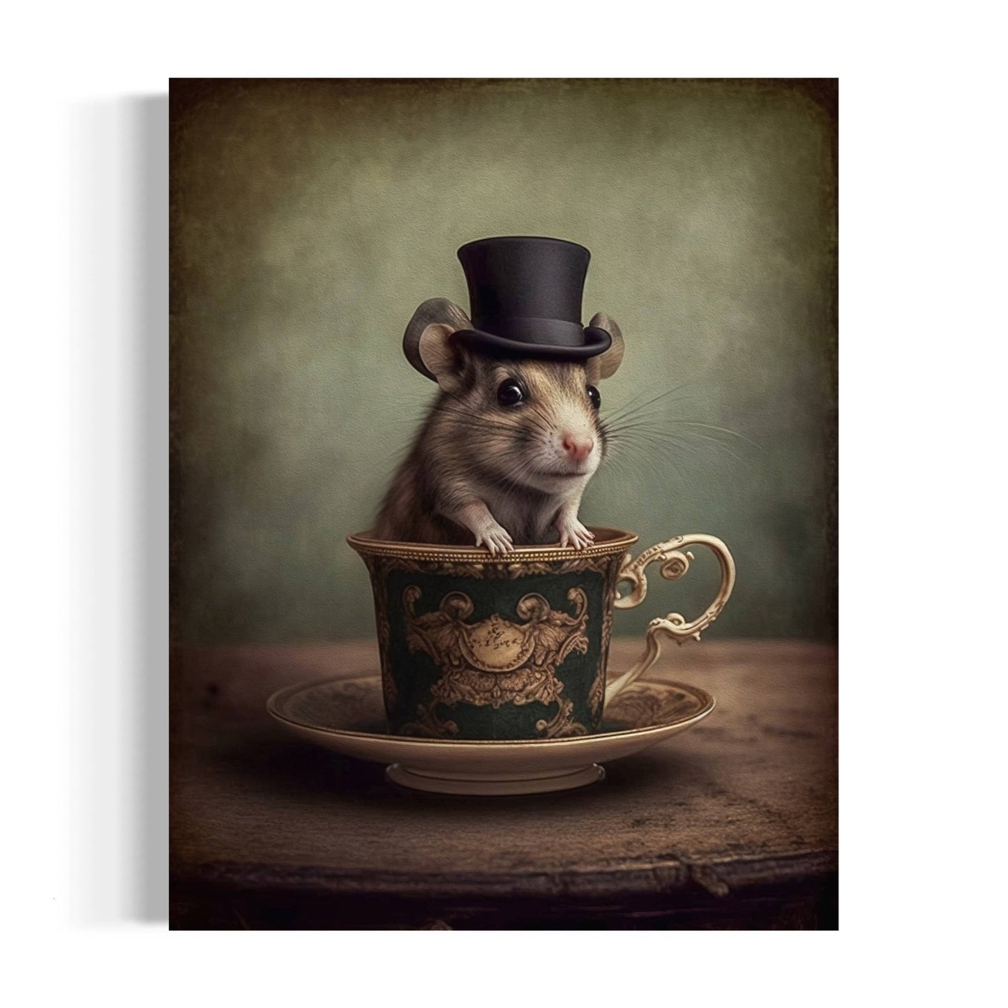 Salty Alyce - Mouse in A Tea Cup Wall Decor EB114 - Pink Pig